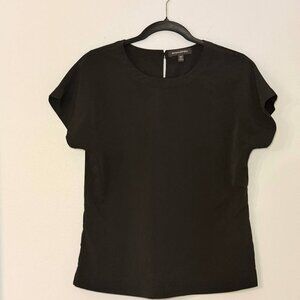 Banana Republic Women's Black Cap Sleeve Blouse Top Size XS Keyhole Back